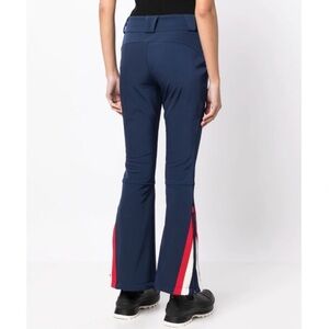 Perfect Moment Navy Flare Pants with Red and White Stripes